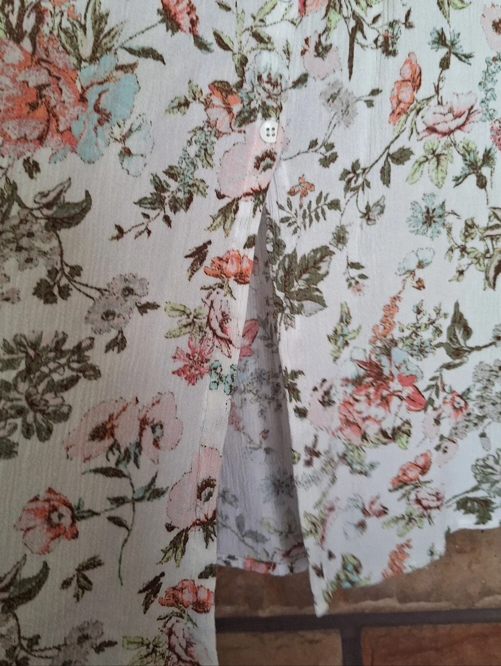 Frye Button-Front Floral Midi Dress Small - Picture 4 of 11